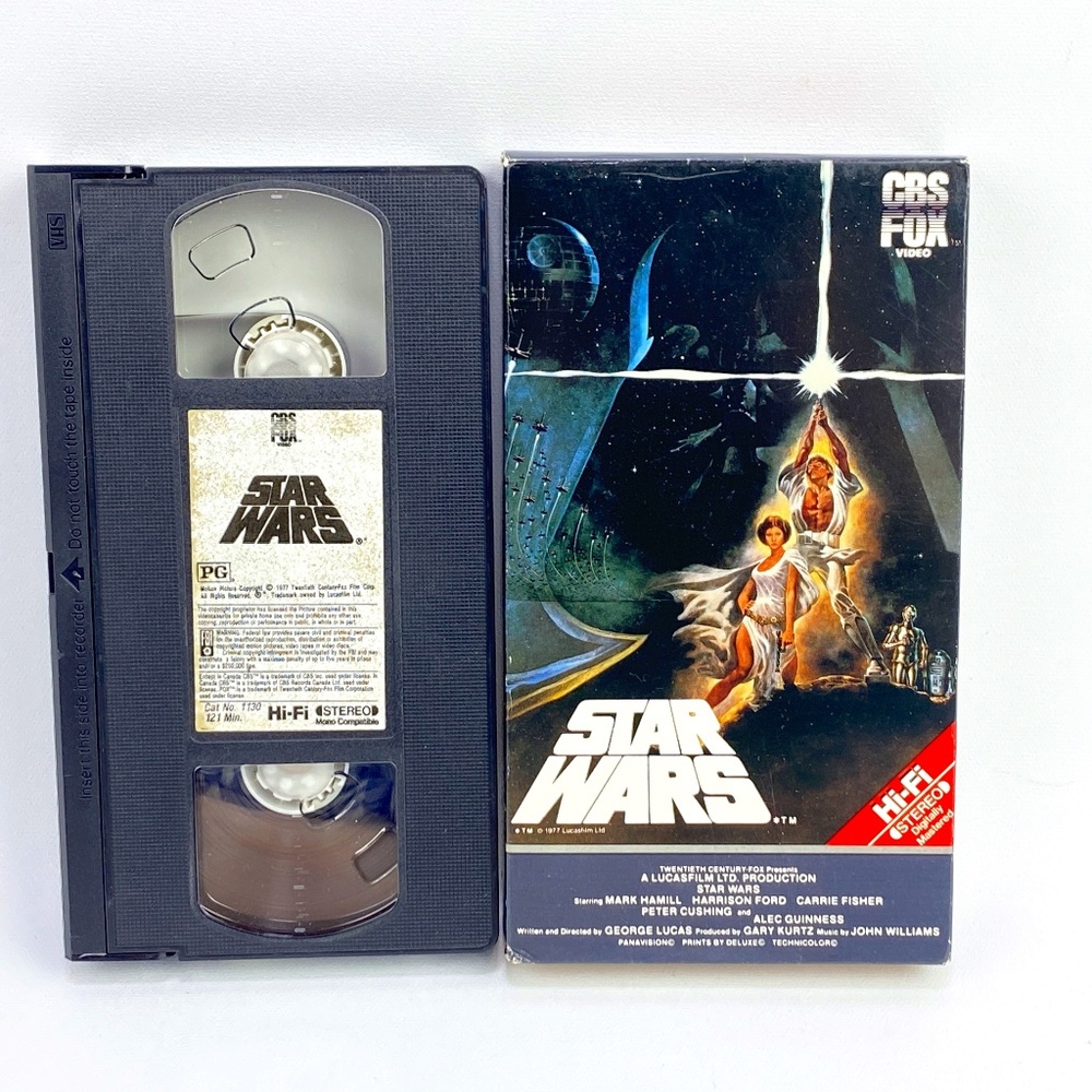 Star Wars A New Hope Red Label CBS/FOX HI FI Stereo Video VHS Original